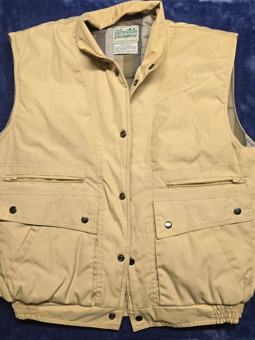 Outdoor Exchange Button-Down Vest Tan Khaki Large